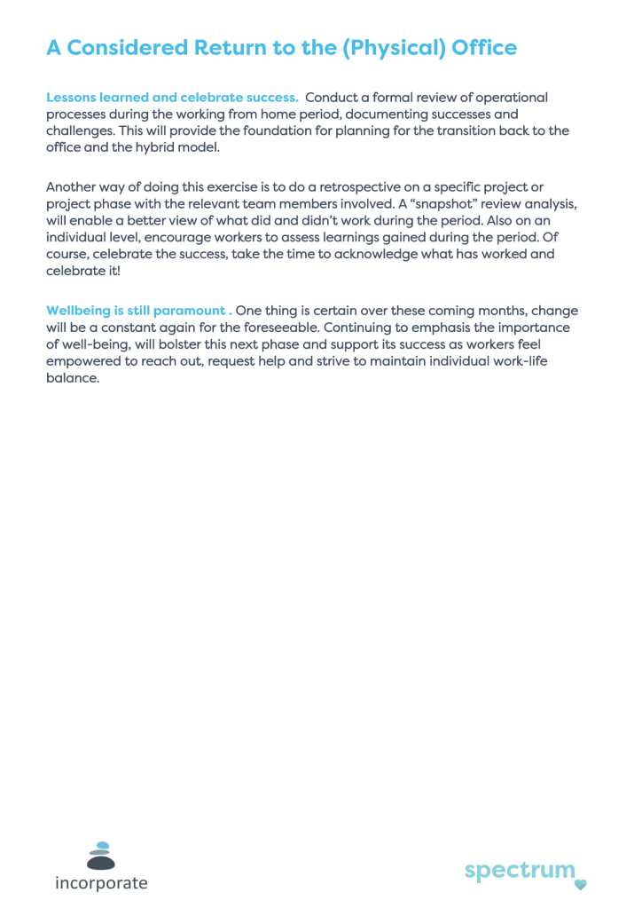 Covid-19 Returning to Work - The Compassionate Office